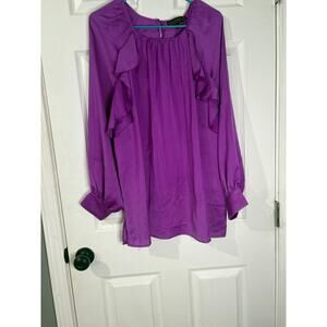 Eloquii Purple Blouse Size 18 Long Sleeve